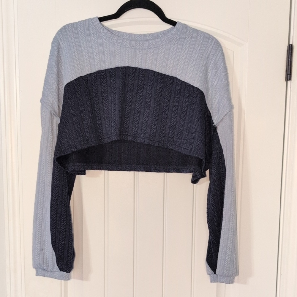 Unk Women's Blue and Gray Crop Top